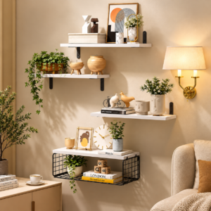 Bathroom Shelves Over Toilet With Storage Basket 2
