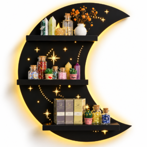 Crescent Moon Shelf With LED Light