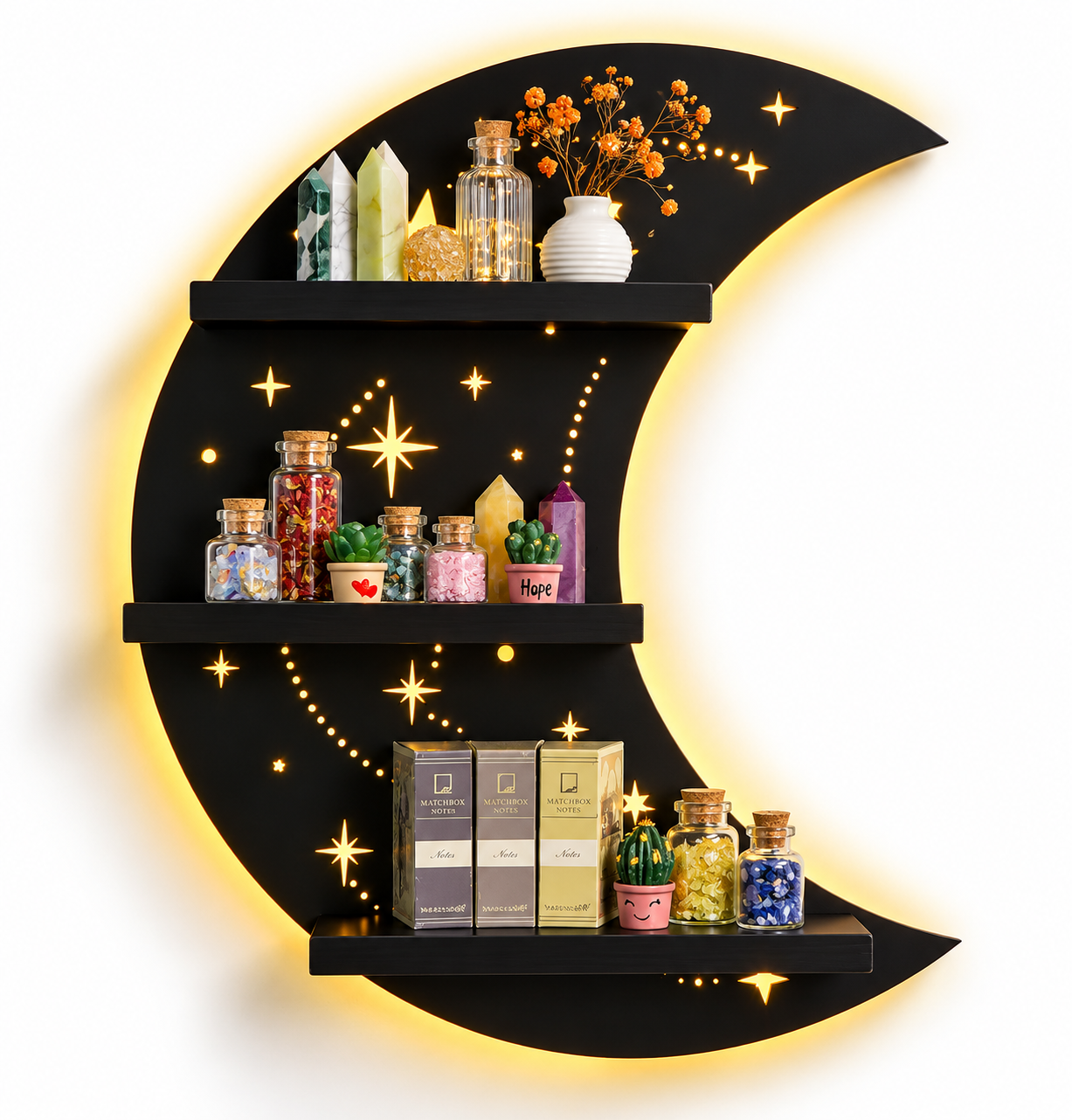 Crescent Moon Shelf With LED Light Crescent Moon Shelf With LED Light