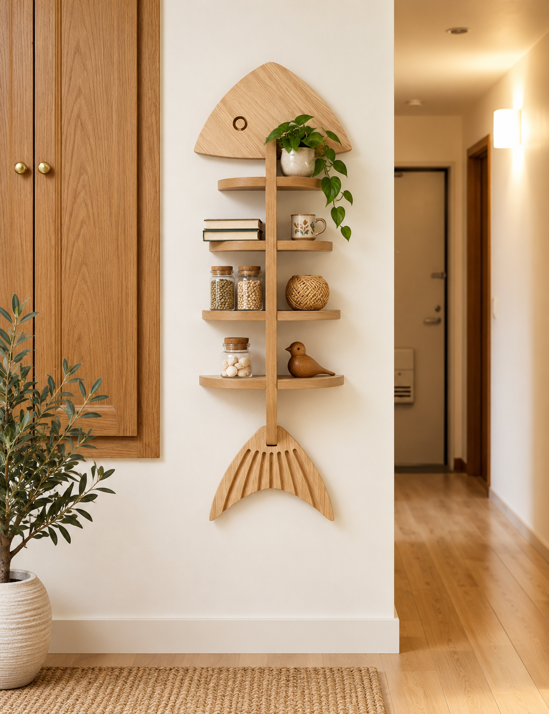 Fishbone Wall Shelf 4 Fishbone Wall Shelf 4