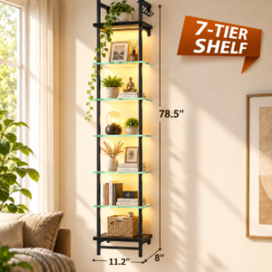 Crescent Moon Shelf With LED Light 11