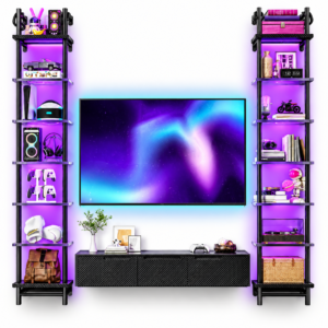 Crescent Moon Shelf With LED Light