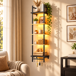 Crescent Moon Shelf With LED Light 6
