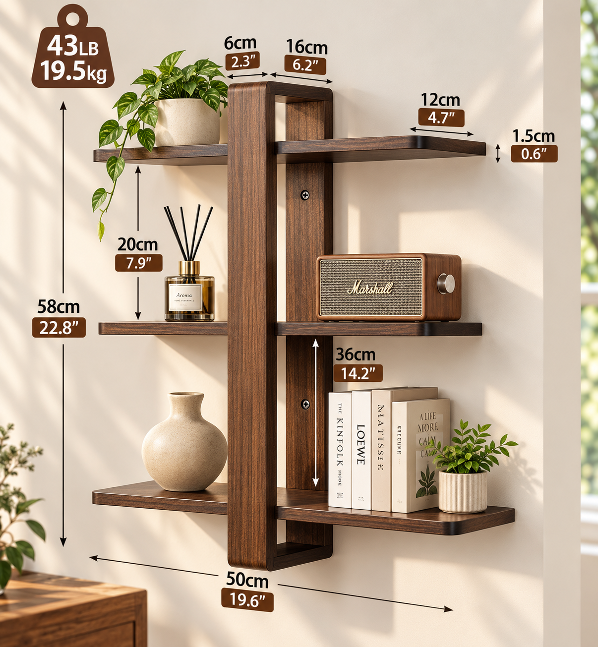 Mid Century Modern Floating Shelves 2