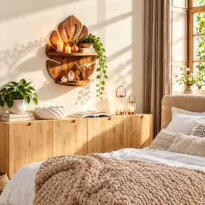 Palm leaf wall shelf 3
