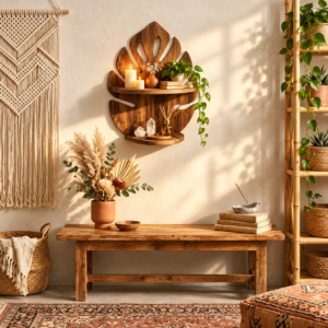 Palm leaf wall shelf 4