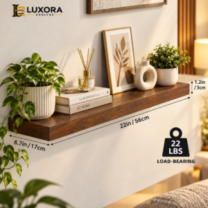Rustic Floating Shelves, 22 Inch Set of 2 Luxora Shelves 1