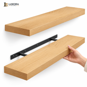 Rustic Floating Shelves, 22 Inch Set of 2 Luxora Shelves