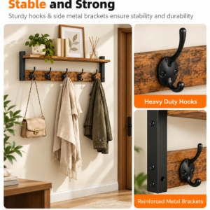 Wall Mounted Coat Rack With Shelf 2
