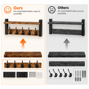 Wall Mounted Coat Rack With Shelf 4