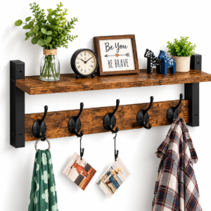 Wall Mounted Coat Rack With Shelf