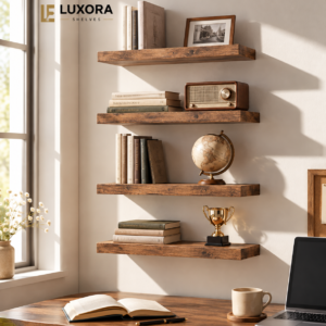 Warm Luxora Shelf Vignette