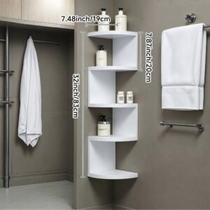 White Acrylic Corner Shelf 5