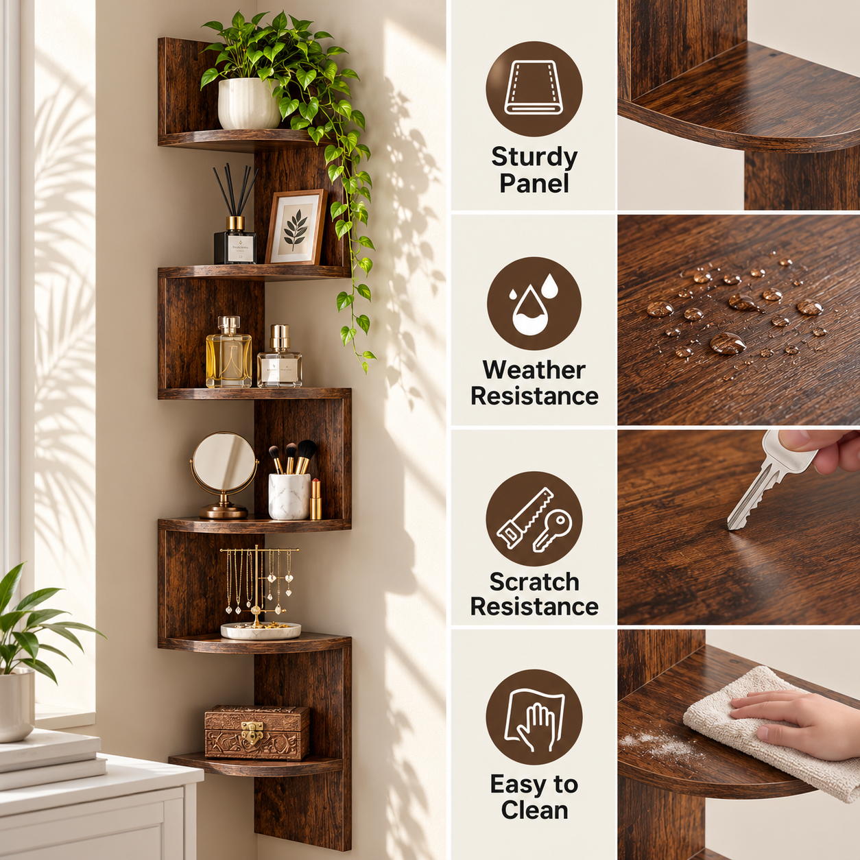 Wooden Corner Shelf 4 Wooden Corner Shelf 4