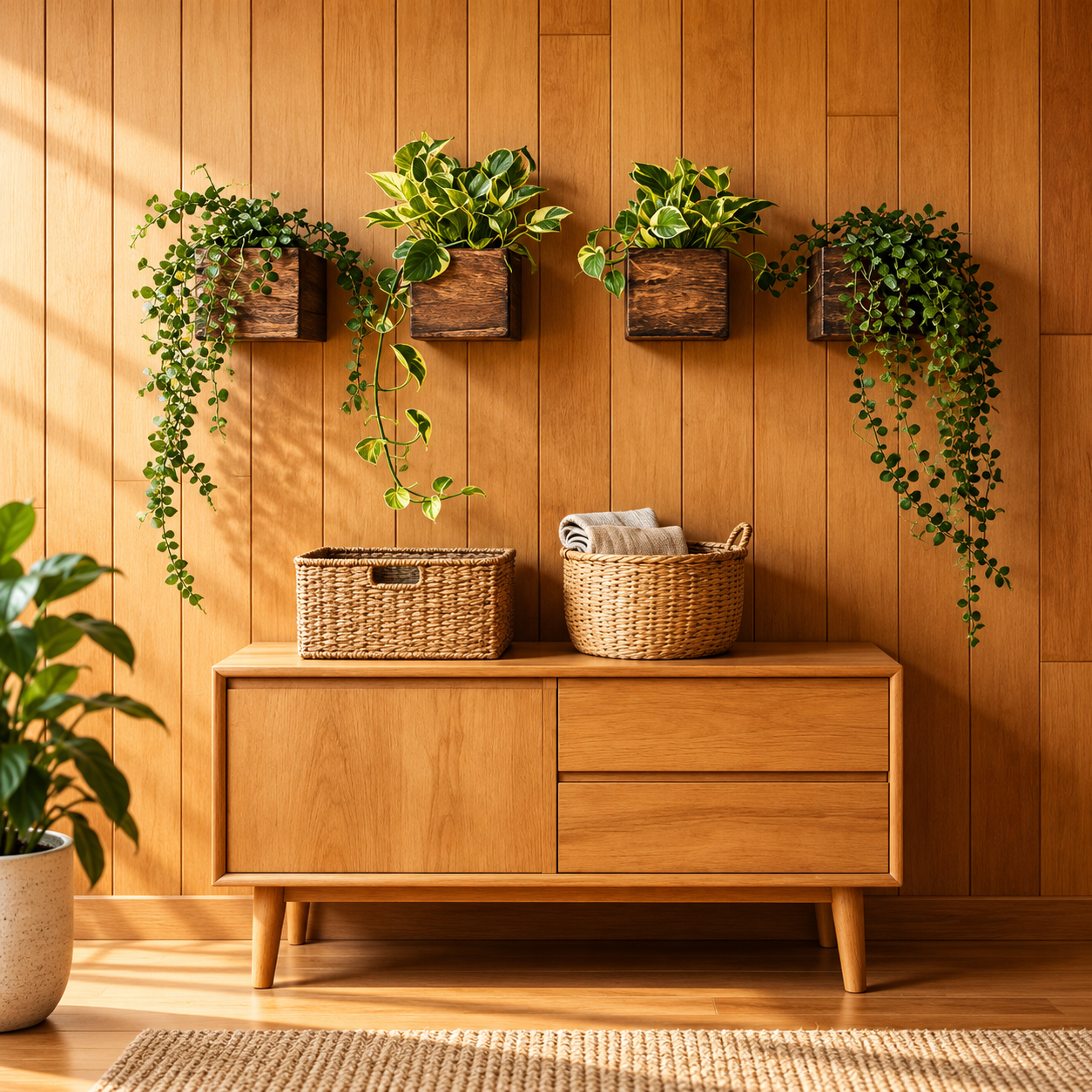 Wooden Wall Planter Shelf 4 Wooden Wall Planter Shelf 4