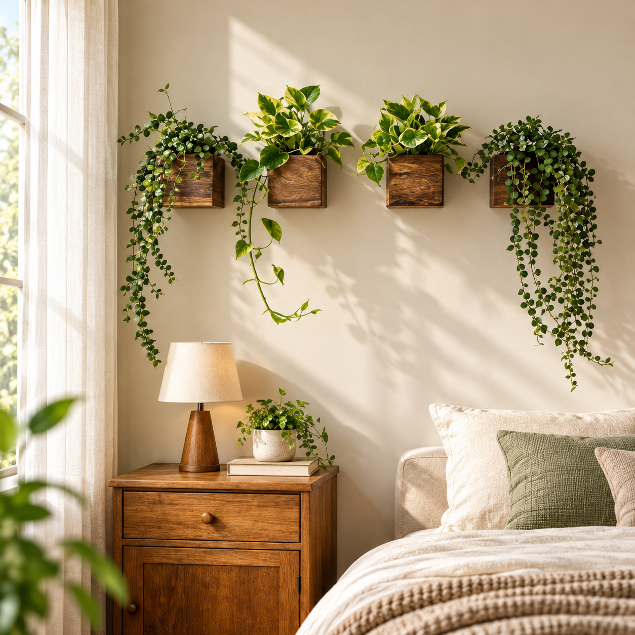 Wooden Wall Planter Shelf 6